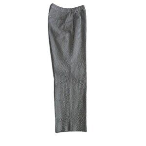Ann Taylor Women's 4 White & Blue Strips Kate Fit Modern Boot Cut Cotton Pants